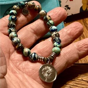 T Jazelle Bracelet WISH Dandelion Joy Wishes & Dreams with Sterling NEW in Pouch